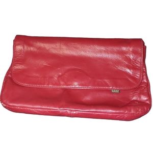 Vintage 1980s SAS red genuine leather bag
